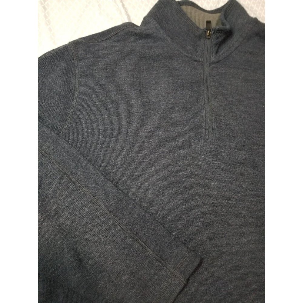 Eddie Bauer Shirt Mens XL Long Sleeve Quarter Zip Pullover Sweater Blue - Picture 4 of 8